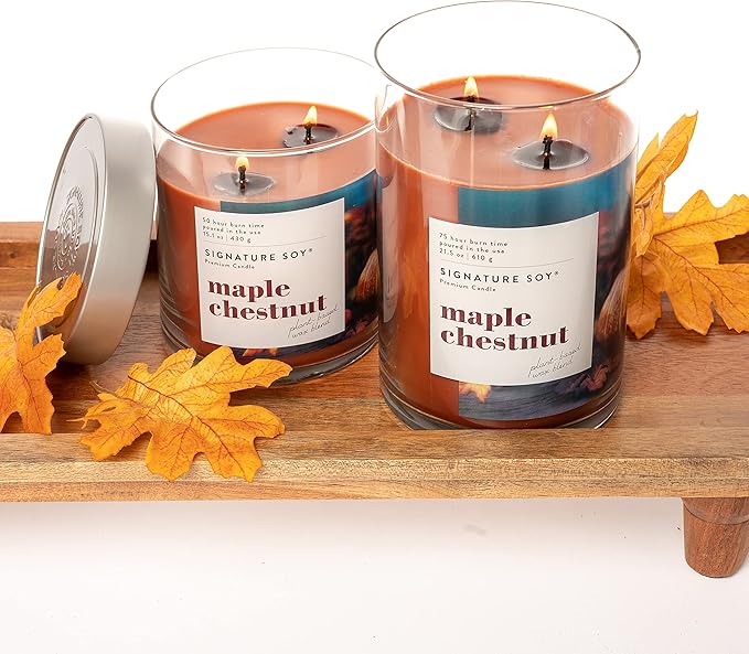 Lidded Maple Chestnut Scented Candle