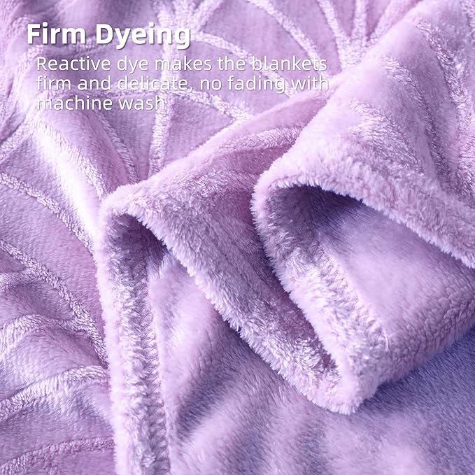 Whale Flotilla Flannel Fleece Twin Size Blanket for Bed, Soft Fluffy Velvet Bedspread Coverlet with Decorative Vintage Pattern for All Season, Warm and Lightweight, 60x80 Inch, Lilac