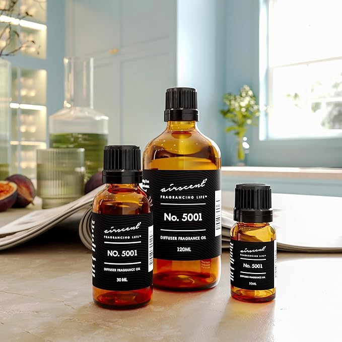 AirScent Baccarat Rouge Inspired Diffuser Oil - Perfume Dupe - Premium Fragrance Oil No. 5001 for Ultrasonic and Waterless Diffusers and Crafting - 30 mL, 1 fl oz Glass Dropper Bottle