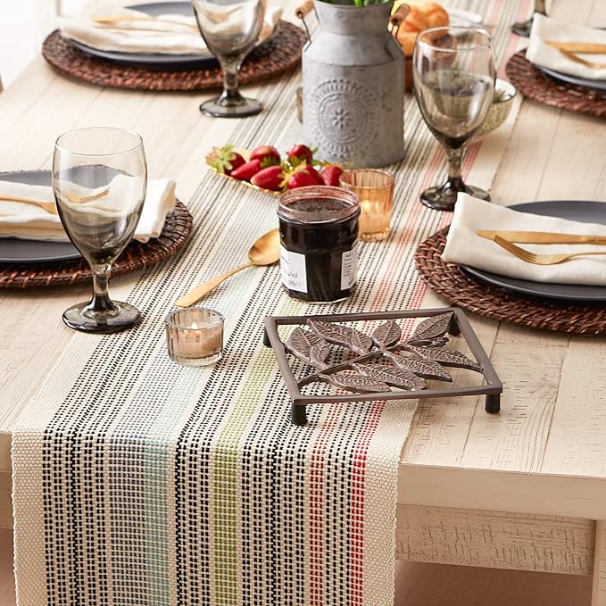 DII Variegated Tabletop Collection, Table Runner, 13x108, Mediterranean