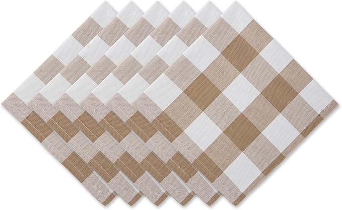 DII Buffalo Check Collection, Classic Farmhouse Placemat Set, 13x19, Dusty Lilac, 6 Piece