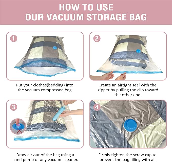 6 Pack XXL Jumbo Vacuum Storage Bags, Extra Large Vacuum Seal Bags for Comforters, Bedding, Blanket Storage, Giant Space Saver Bags for Huge Stuffed Toy (47.2x35 in)