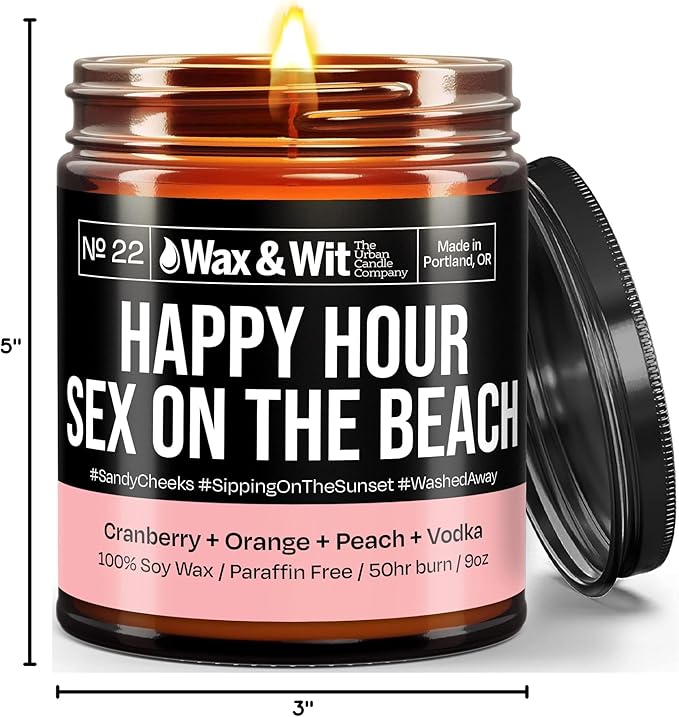 Wax & Wit Funny Soy Candle Gift for Women - Humorous, Aromatherapy Soy Wax Candle, Ideal for Housewarming, Coworker, Birthday – Cranberry, Orange, Peach - 9oz