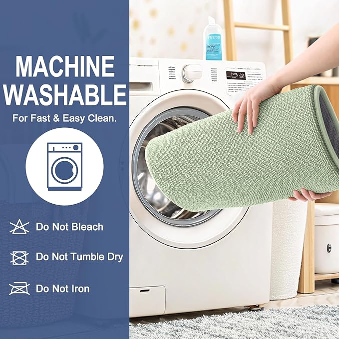 OLANLY Thick Memory Foam Bath Mat Rug 47x17, Extra Soft Absorbent Bathroom Rug, Quick Dry Bath Mats, Non-Slip, Machine Washable Carpet for Bathroom, Tub and Shower, Home Decor Accessories, Sage Green