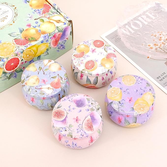 Naimo 4 Pack Scented Candles Long Lasting Soy Wax Aromatherapy Candle for Home Bath Yoga Birthday Gift Set Women Present