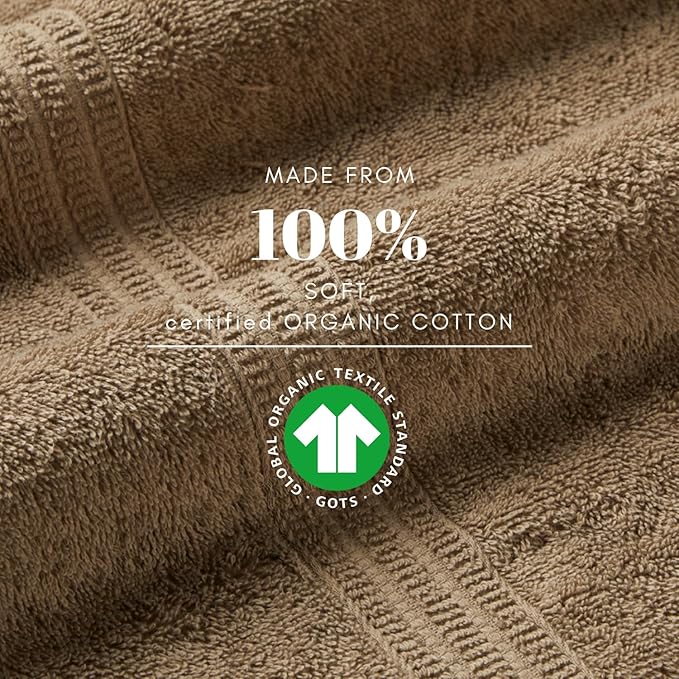 HOMELOVER 6 Piece Towel Set - 100% Organic Cotton 2 Bath Towels & 4 Hand Towels - 500 GSM, Hotel & Spa Quality, Soft, Quick Dry, Highly Absorbent Bathroom Essentials (Cone Brown)