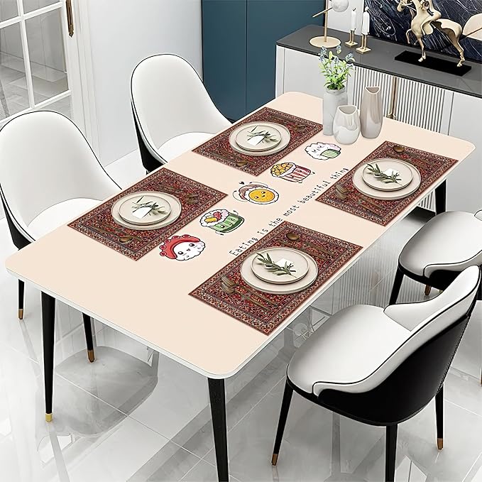 Boho Vintage Ethnic Placemats Set of 6 Washable Table Mats for Kitchen Dining Table,Heat-Resistant Place Mats for Indoor Outdoor Party Holiday Decoration