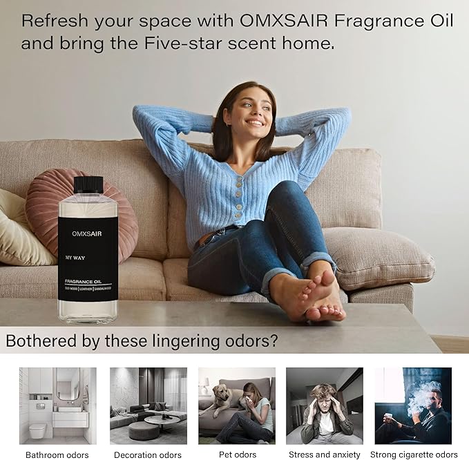 My Way Hotel Diffuser Oil & Home Luxury Scents - My Way Diffuser Oil 500ml- Comforting Sandalwood, Cedarwood & Iris - Aromatherapy Oil Blends My Way Fragrance Essential Oils for Diffuser