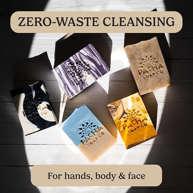 Pacha Earthy Clean Bar Soap 3 Pack | Premium, Handcrafted, Hydrating | Natural Face Wash, Hand Cleanser, Body Wash | Soothing Essential Oils, 4 oz