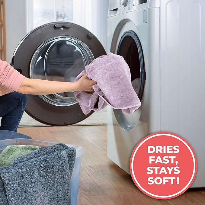 TEXTILOM Washcloths for Body and Face – Hotel and Spa Quality & Soft & Absorbent & Quick Dry Wash Cloths for Your Body – 100% Turkish Cotton Wash Clothes Towel Set of 4 (13 x 13 inches) - Lilac
