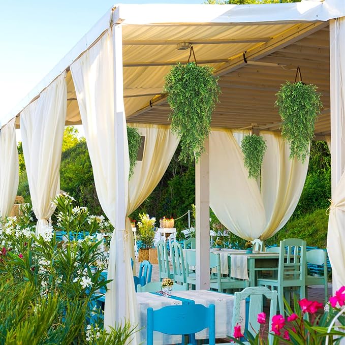 RECUTMS 4pcs Fake Hanging Plants 30.3IN Faux Artificial Wall Plant Greenery Lavender Vine UV Resistant Plastic for Indoor Outdoor Walls,Weddings (Green)
