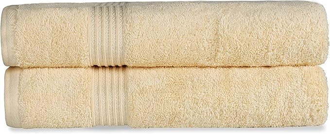 Superior Egyptian Cotton 2-Piece Bath Sheet Towel Set, Oversized Body Towels For Adults And Kids, Large Towel For Bath, Shower, Guest Bathroom, Spa, Gym, Resort, Essentials, Airbnb, Canary