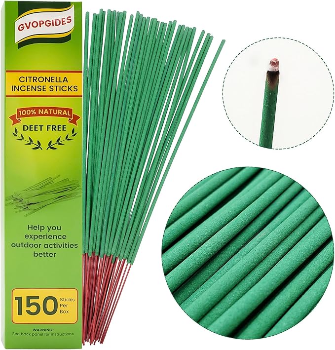 Citronella Incense Sticks 300 Pieces per Box, Made from Natural Plants, Suitable for Outdoors, Indoors, by The Pool, in The Yard