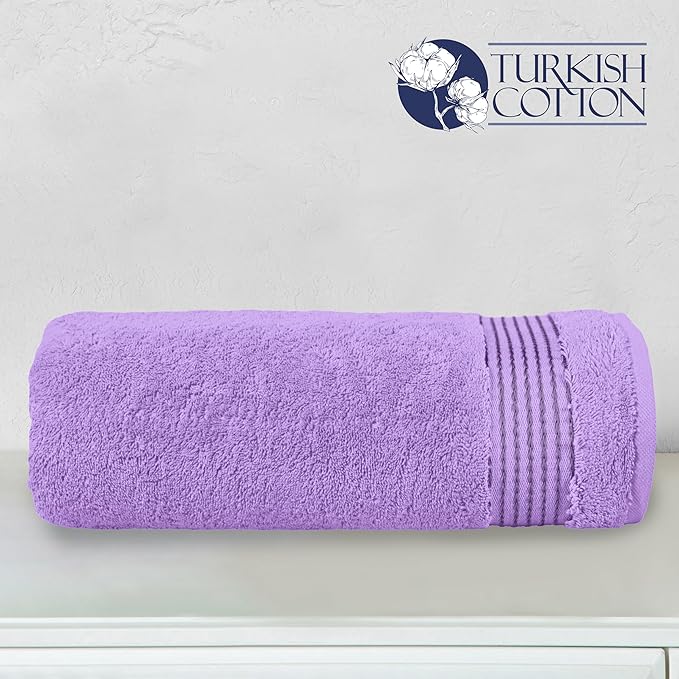 Elegant Comfort Premium Turkish Cotton 1 Piece Jumbo Bath Towel - 35 x 70 inch, Luxurious Hotel Spa Quality 100% Turkish Cotton Large Bath Towel - Highly Absorbent - Soft Bathroom Towel, Lilac
