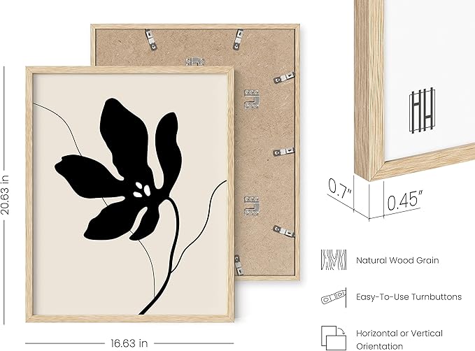 HAUS AND HUES Abstract Art Wall Decor - Set of 6 Modern Art Gallery Display, Abstract Minimalist Wall Art, Mid Century Modern Artwork, Modern Art Wall Decor Neutral Art (Beige Frame, 16x20)