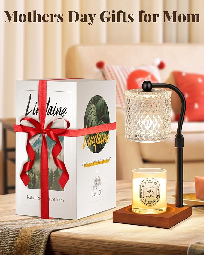 2 Pack Candle Warmer Lamp with Timer Dimmer Adjustable Height, Birthday Housewarming New Home Decor Gifts for Women, Electric Wax Warmer with 2 Bulbs for Jar Candles
