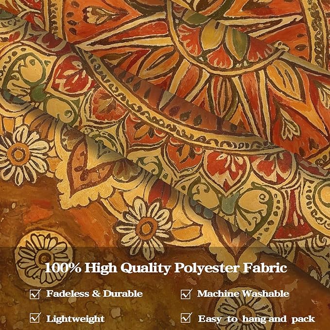 Lunerfex Floral Mandala Tapestry Boho Tapestry for Bedroom Brown Tapestries Wall Hanging Living Room Wall Art and Home Decor 60x80