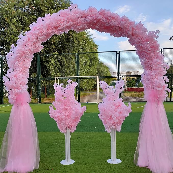 Pusuny 5PCS Artificial Pink Cherry Blossom Branches Decor, 35 Inch Faux Cherry Blossom Flowers for Tall Floor Vase Used as Wedding Home Decoration, Faux Pink for Dinner Table Centrepiece