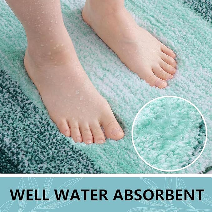 Arotive Microfiber Bathroom Rugs, Shaggy Soft and Absorbent Bath Rug, Non-Slip, Thick Plush Machine Washable Dry Bath Mats for Bathroom, Tub and Shower, 44x32, Dark Green