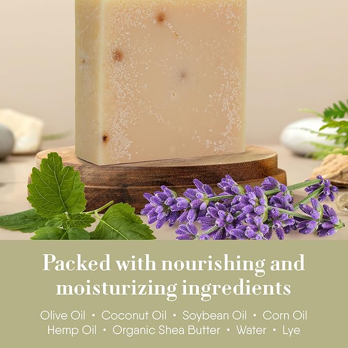 360Feel Lavender Patchouli Soap - Handcrafted Castile Soap Bar with Soothing Scent - Handmade with Essential Oil - Suitable Gift for Anniversaries, Weddings, and Holiday Stockings - Rich Lather