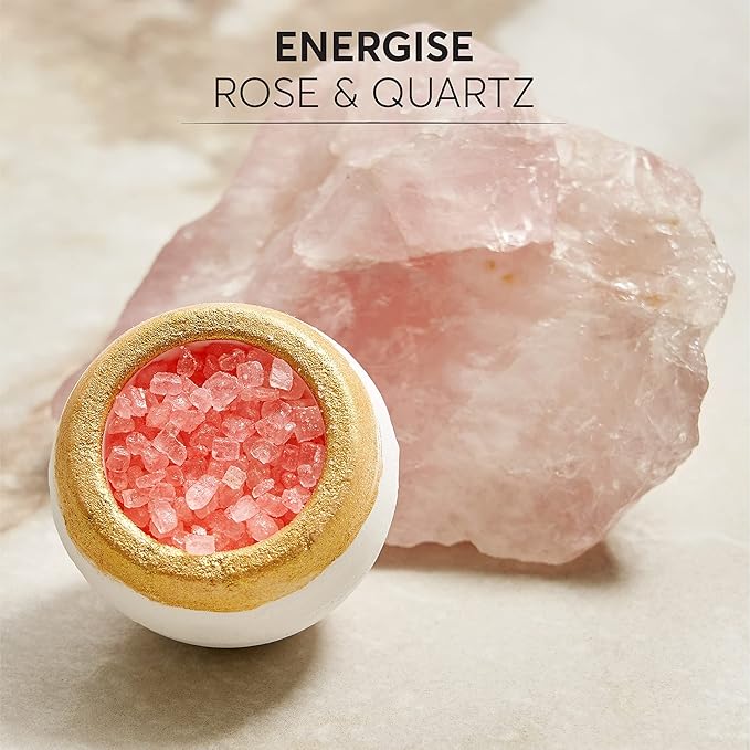 Crystal Bath Bombs - 100% Natural Organic Luxury Bathbombs - Beauty Self Care Spa Pamper Aromatherapy Birthday Gifts for Women Mom Him Her - Unique Relaxation Healing Crystals Gift Set