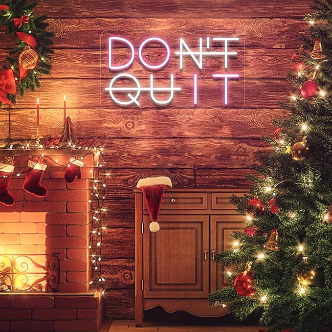 Don't Quit LED Neon Sign for Wall Decor, DO IT Neon Lights Party Decorations, USB Powered Switch Lighting Adjustable for Office, Gym, Man Cave, Gamer Room Decor