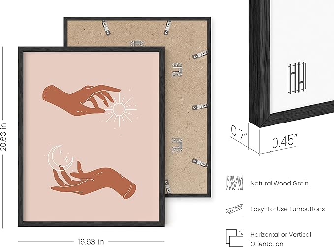 HAUS AND HUES Astrology Posters and Celestial Decor - Sun and Moon Art Astrology Wall Decor, Sun Wall at Posters Spiritual Boho Prints Wall Art, Astrology Wall Art Boho Art Prints (Black Frame, 16x20)