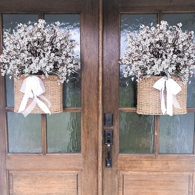 AILANDA 12PCS Artificial Flowers Baby Breath White Fake Gypsophila Bouquets Real Touch Christmas Greenery Real Touch Silk Floral Arrangemen for Winter Home Decor DIY Wedding Party Table Centerpieces