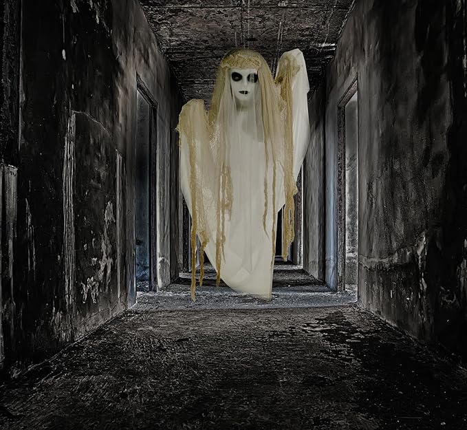 Haunted Hill Farm 47" Hanging Ghost Halloween Animatronic