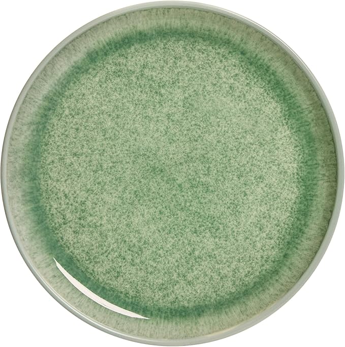 Sango Asher 12-Piece Stoneware Dinnerware Set – Service for 4, Modern Green with Reactive Glaze, Perfect for Everyday Dining & Entertainment, Microwave & Dishwasher Safe