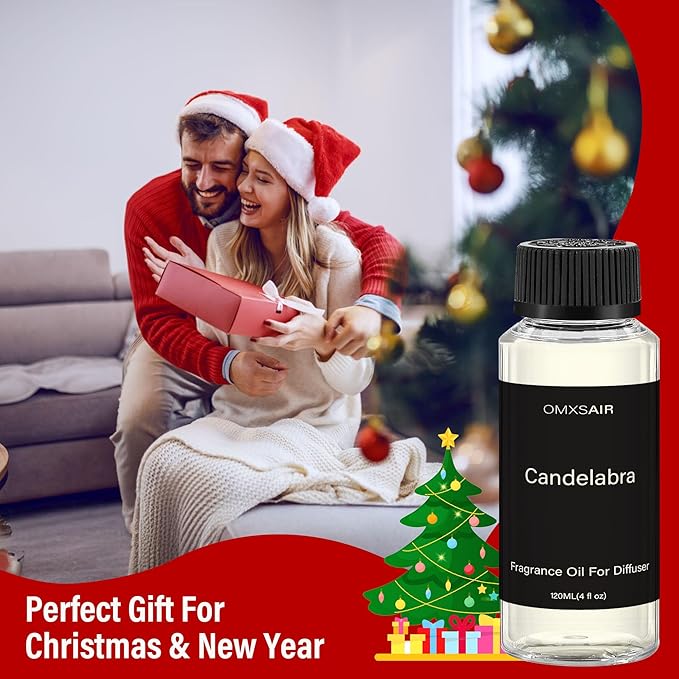 Hotel Diffuser Oil Candelabra Inspired by Baccarat Home Luxury Scents Diffuser Oil 120ml- Bergamot, Sweet Berry & Oakmoss Aromatherapy Oil Blends Fragrance Essential Oils for Diffuser