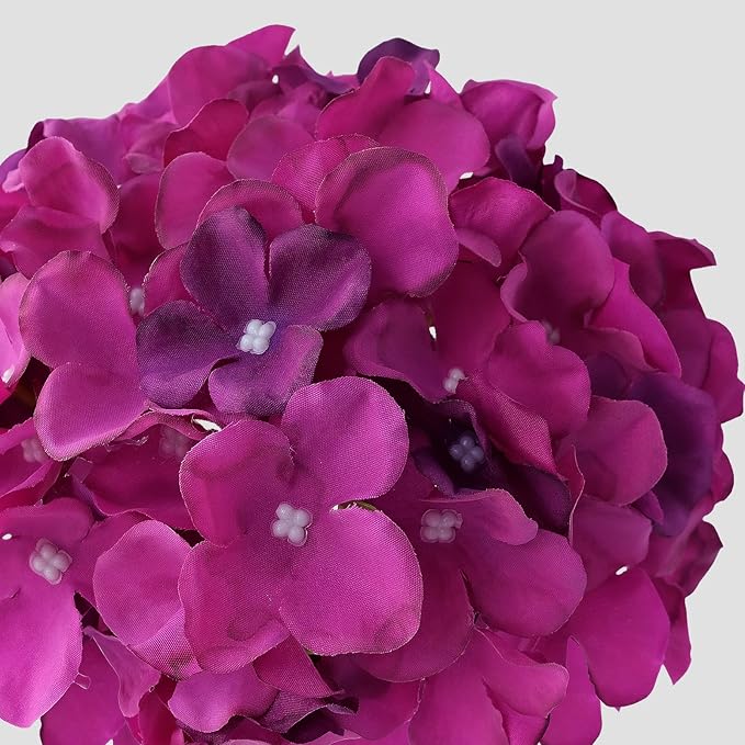 Dark Purple Flowers for Decoration,5Pcs 20Inch Large Lifelike Silk Flowers for Indoor Bouquet Table Centerpieces Floral Arrangements Home Wedding Home