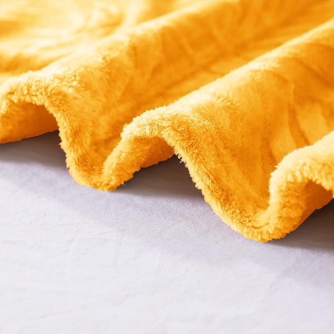 Whale Flotilla Flannel Fleece Throw Blanket for Couch, Soft Fluffy Velvet Sofa Blanket with Decorative Vintage Pattern for All Season, Warm and Lightweight, 50x60 Inch, Lemon Yellow