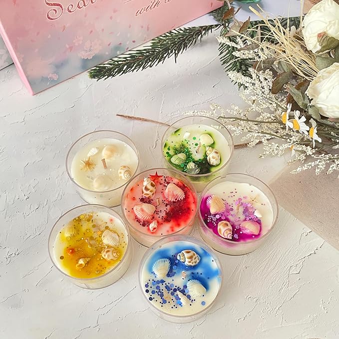Tealight Soy Candles with Conch Style, Aromatherapy Candles for Decor Holidays, Room Ambiance, Aromatherapy Relaxing, Christmas Gift, Wedding Favors, Mother's Day (Conch Style)