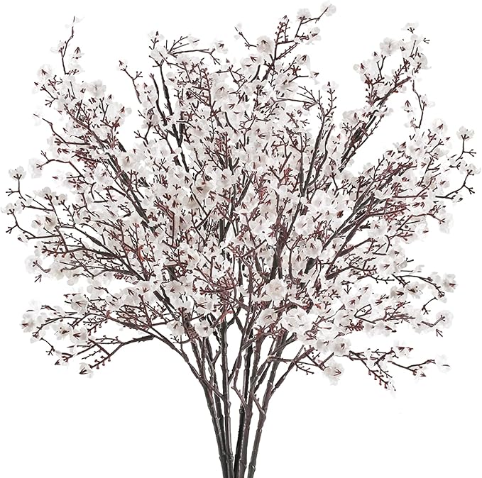 AILANDA Babys Breath Artificial Flowers 6 Bundles White Fake Silk Flowers Faux Gypsophila Bouquets Real Touch Fake Flowers Bulk for Home Decor DIY Wedding Party Table Centerpieces Decor