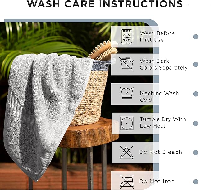 600 GSM Premium Light Grey Bath Towel, 100% Cotton Towels for Bathroom, Silver Soft Bath Towels, Body Towels Silver Towel Set for Bathroom 27x54 Inc Lt. Grey Bath Towels Set of 4