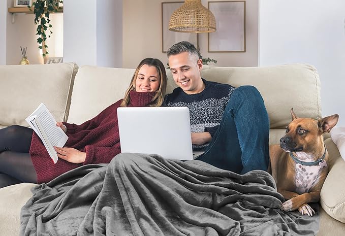 Utopia Bedding Grey 300GSM Fleece Blanket (King Size - 90x102 Inch) Luxury Soft Bed Blanket (Bulk Pack of 9)