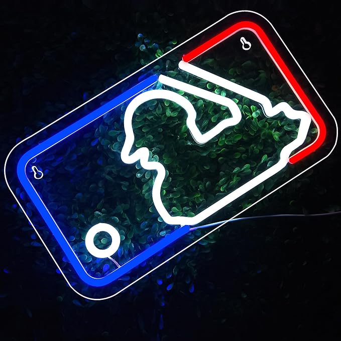 FMXD150 Neon LED Sign for Wall Decor, Man Cave, Bedroom - Baseball USB Powered Light Up Sign, Size 13.8 * 7.9 inches