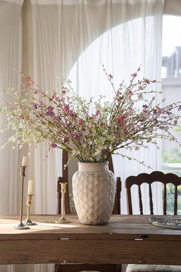 MISSPIN Artificial Flowers with Greenery Stems Faux Plants Indoor Branches for Tall Vase Ultra-Realistic, 7 Pcs Wedding Centerpieces, Home Decor & DIY Bouquets