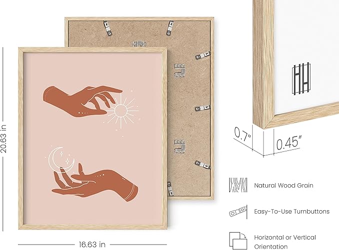HAUS AND HUES Astrology Posters and Celestial Decor - Sun and Moon Art Astrology Wall Decor, Sun Wall at Posters Spiritual Boho Prints Wall Art, Astrology Wall Art Boho Art Prints (Beige Frame, 16x20)