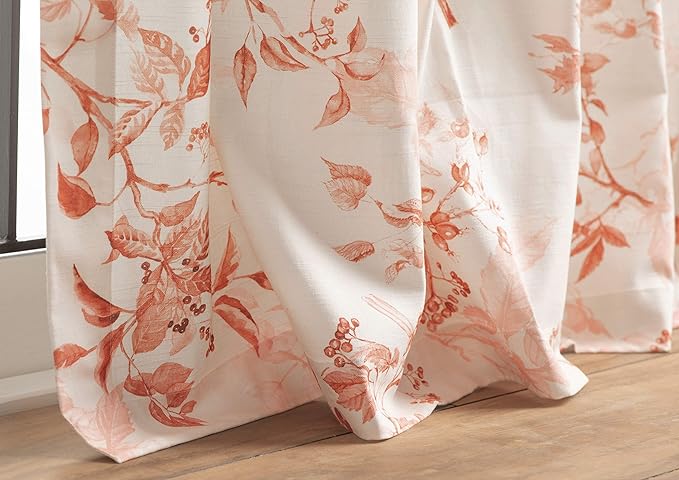 Maison d' Hermine Curtains for Living Room 100% Cotton 108 inch Length One Panel Light Filtering Curtains for Bedroom Windows with Rod and Loop Pockets Drapes (Equinoxe Terracotta, 50" W x 108" L)