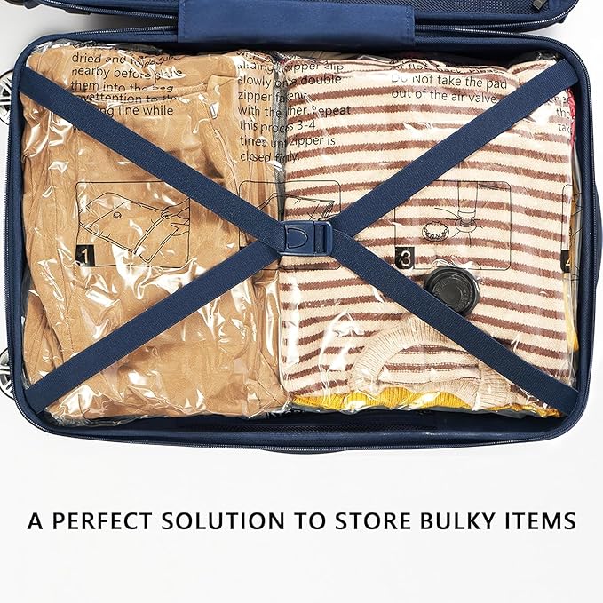 Vacuum Storage Bags 16 Combo, (4 Jumbo, 4 Large, 4 Medium, 4 Small) Space Saver Bags with Travel Hand Pump, Compression Airtight Sealer Bags for Clothes, Pillows, Comforters, Blankets