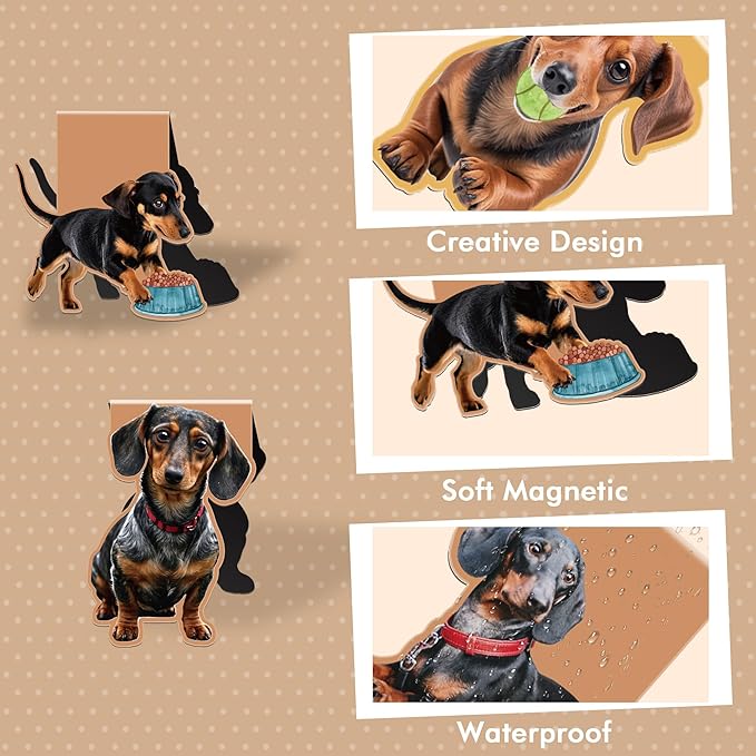 Dachshund Magnetic Bookmarks: 8 Pcs Dog Magnet Book Mark Dachshund Gifts, Cute Dog Man Page Markers, Gift for Kids Women Men Students School Office Supplies