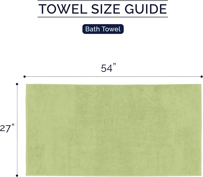 Elegant Comfort Premium Turkish Cotton 2 Pack Bath Towel Set - 27 x 54 inch, Luxurious Hotel Spa Quality 100% Turkish Cotton 2PC Bath Towel Set - Highly Absorbent - Soft Bathroom Towels, Sage
