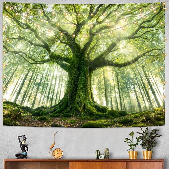 Kanuyee Forest Tree Tapestry Majestic Tapestry Large Nature tapestries Wall Hanging for Bedroom and Living Room Tree 44×60 Inches