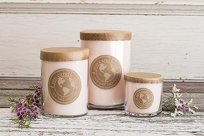 Eco Candle Co. Recycled Candle, Precious Woods, 18 oz. Double Wick - Scents of Smoked Wood, Nutmeg, Musk, & Ylang - 100% Soy Wax, No Lead, Kraft Paper Label & Lid, Hand Poured, Midwest Grown Soybeans