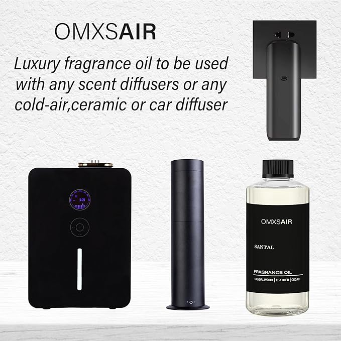 Santal Diffuser Oil 500ml Inspired by Santal - Hotel Diffuser Oil & Home Luxury Scents - Comforting Sandalwood,Papyrus,Cardamom,Santal Essential Oils Blend for Aromatherapy Diffuser