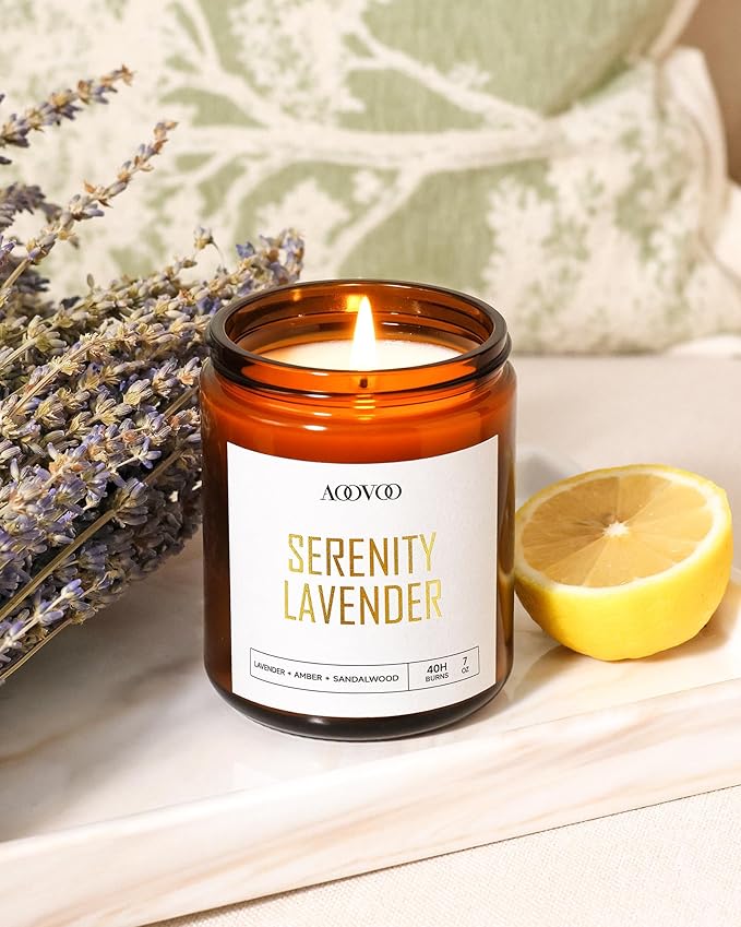 AOOVOO Candle Set - 4PC Scented Candles, 28 oz Soy Candles, Soy Candle for Home Scented, Lavender/Jasmine/Eucalyptus/Sage