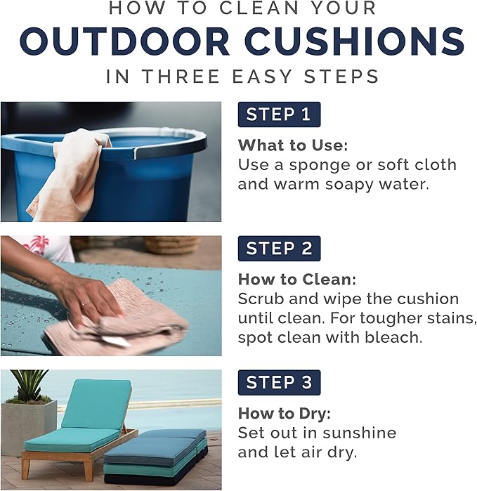 Arden Outdoor Dining Chair Cushion, 20 in x 20 in, Weather-Proof, Rain-Proof, Fade Resistant Patio Cushion for Patio, Dining, or Rocking Chairs 20 x 20, Blue Shibori Stripe