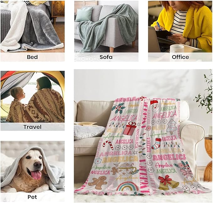 Custom Christmas Blanket | Personalized Holiday Blanket for Boys Girls | Plush Cozy Custom Name Blanket | Christmas Decor Personalized Gifts Name Blanket | 30"x40"-Toddlers/Crib Size